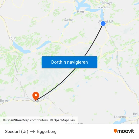 Seedorf (Ur) to Eggerberg map