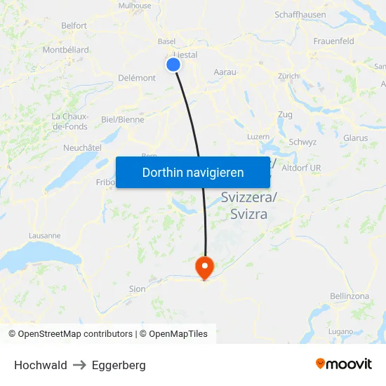 Hochwald to Eggerberg map