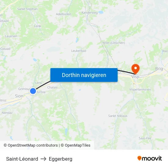 Saint-Léonard to Eggerberg map