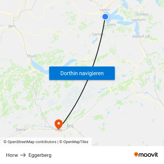 Horw to Eggerberg map