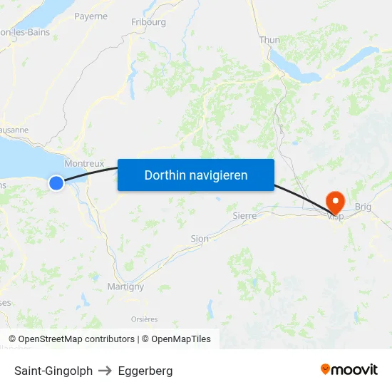 Saint-Gingolph to Eggerberg map