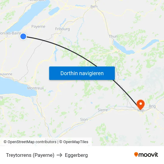 Treytorrens (Payerne) to Eggerberg map