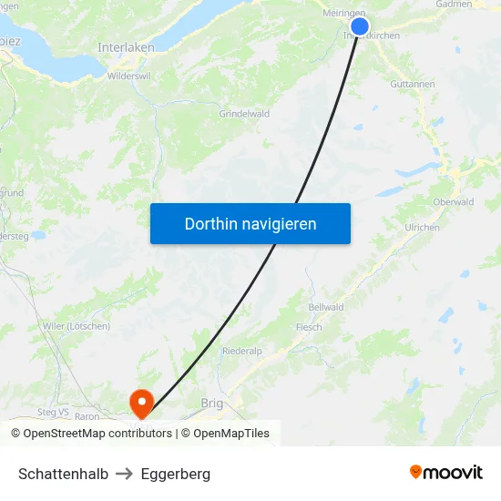 Schattenhalb to Eggerberg map