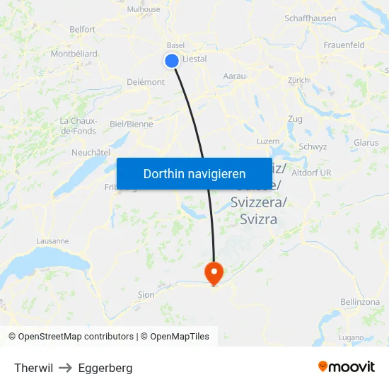 Therwil to Eggerberg map