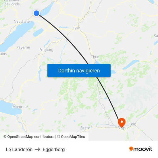 Le Landeron to Eggerberg map