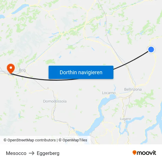 Mesocco to Eggerberg map