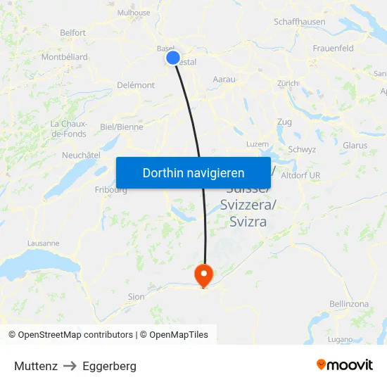 Muttenz to Eggerberg map
