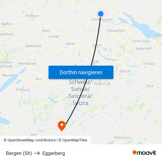 Bargen (Sh) to Eggerberg map