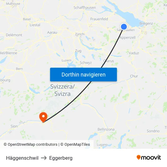 Häggenschwil to Eggerberg map