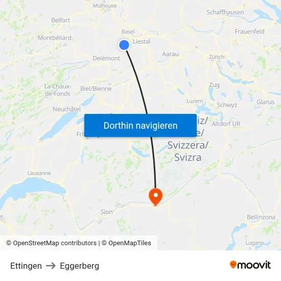 Ettingen to Eggerberg map