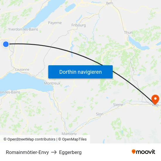Romainmôtier-Envy to Eggerberg map