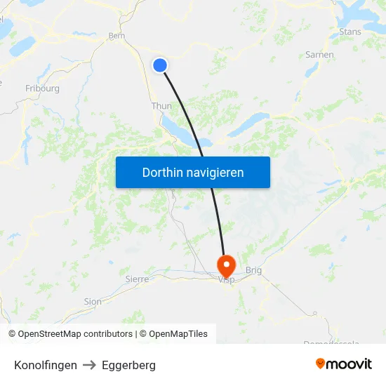 Konolfingen to Eggerberg map
