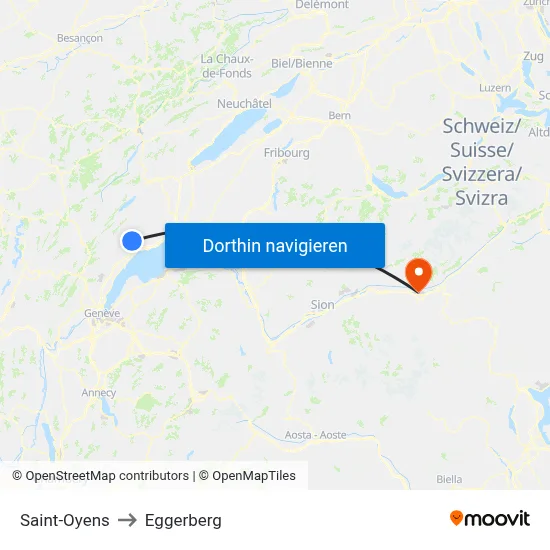 Saint-Oyens to Eggerberg map
