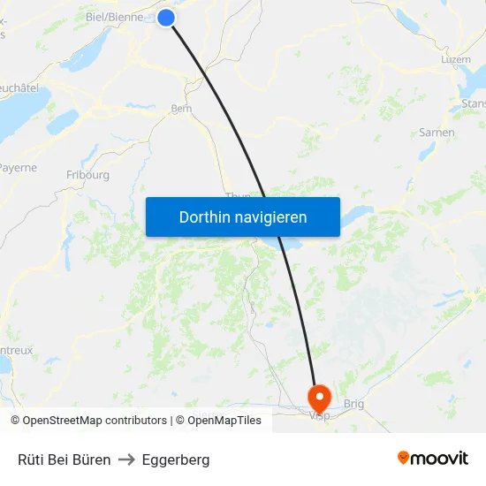 Rüti Bei Büren to Eggerberg map