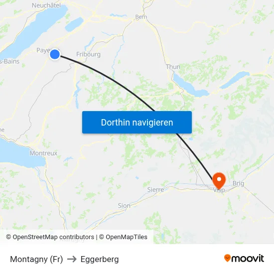 Montagny (Fr) to Eggerberg map