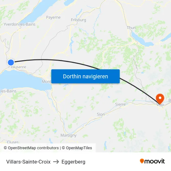 Villars-Sainte-Croix to Eggerberg map