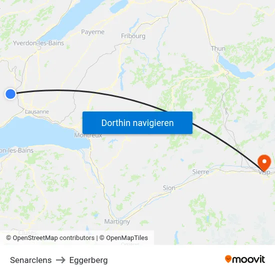 Senarclens to Eggerberg map