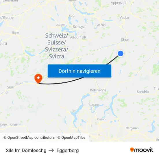 Sils Im Domleschg to Eggerberg map
