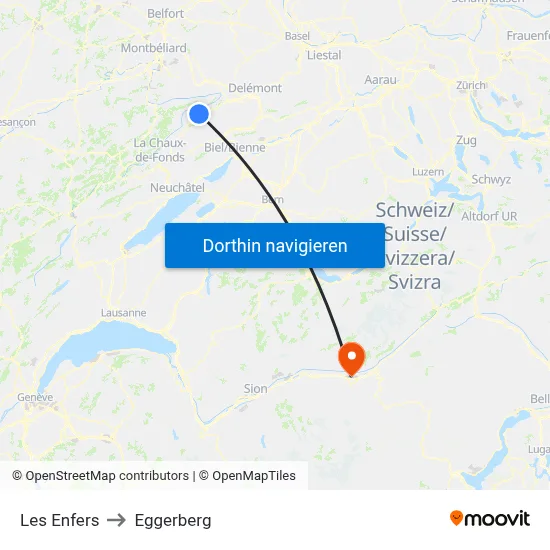 Les Enfers to Eggerberg map