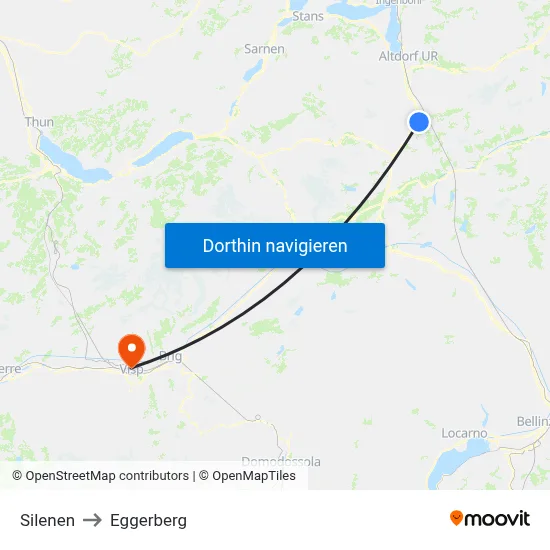 Silenen to Eggerberg map