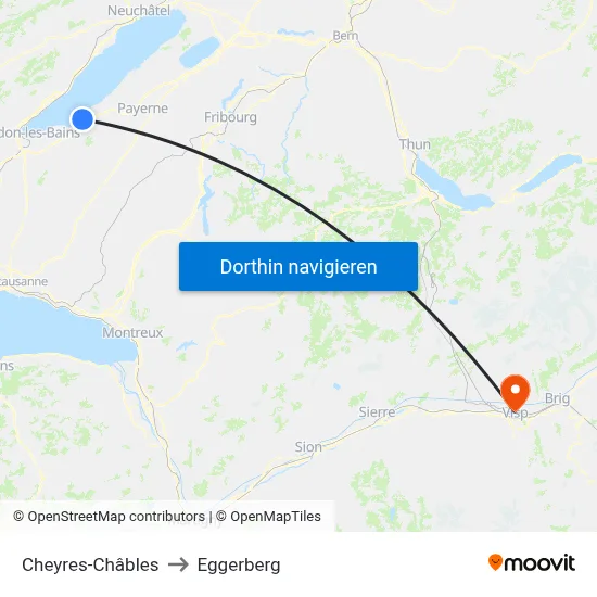 Cheyres-Châbles to Eggerberg map
