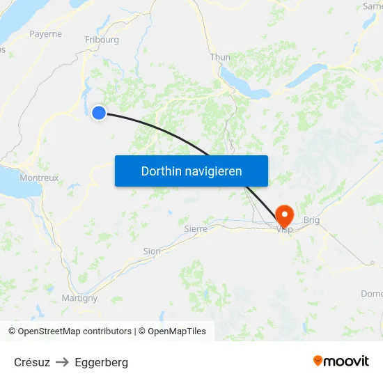 Crésuz to Eggerberg map