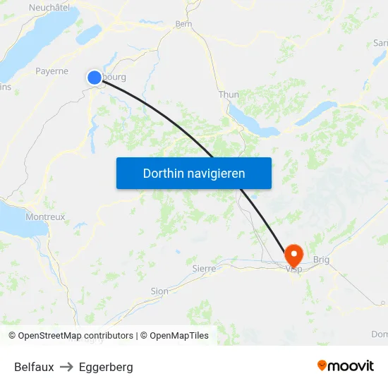 Belfaux to Eggerberg map