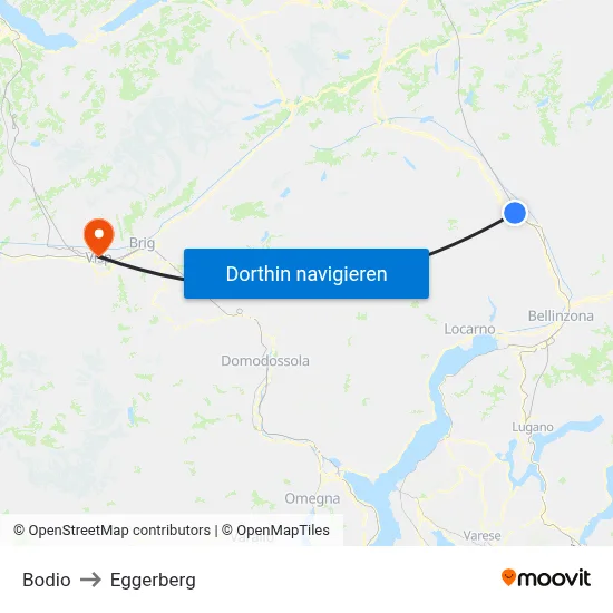 Bodio to Eggerberg map
