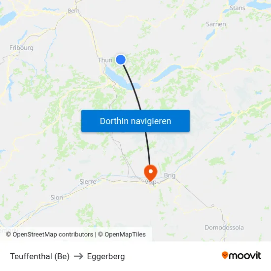 Teuffenthal (Be) to Eggerberg map