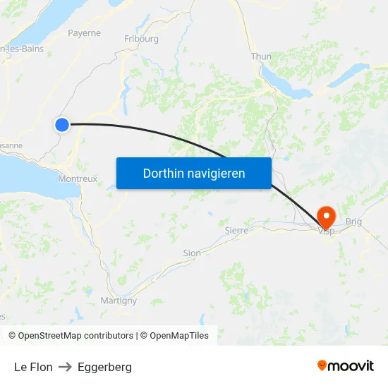 Le Flon to Eggerberg map