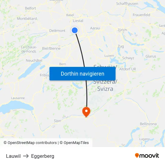 Lauwil to Eggerberg map