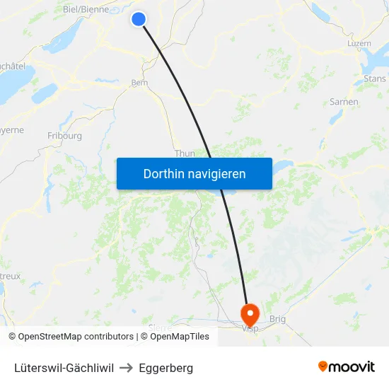 Lüterswil-Gächliwil to Eggerberg map