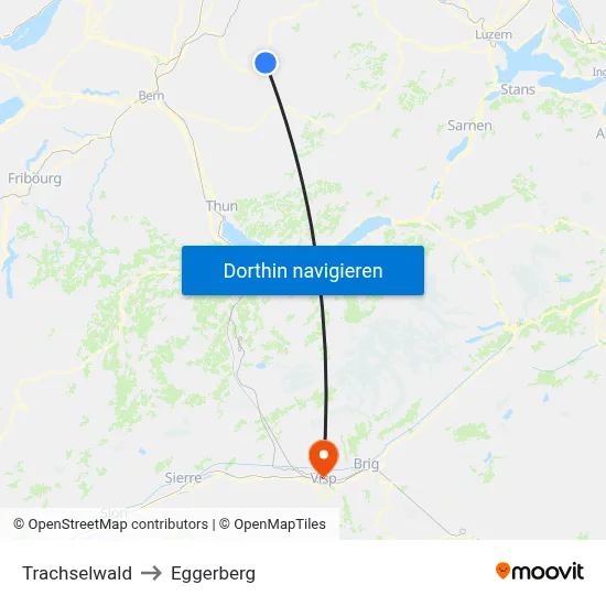 Trachselwald to Eggerberg map