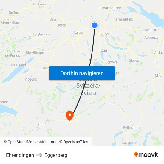 Ehrendingen to Eggerberg map