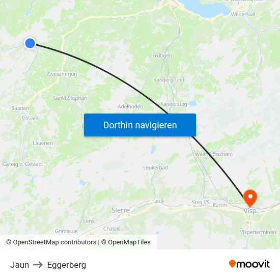 Jaun to Eggerberg map