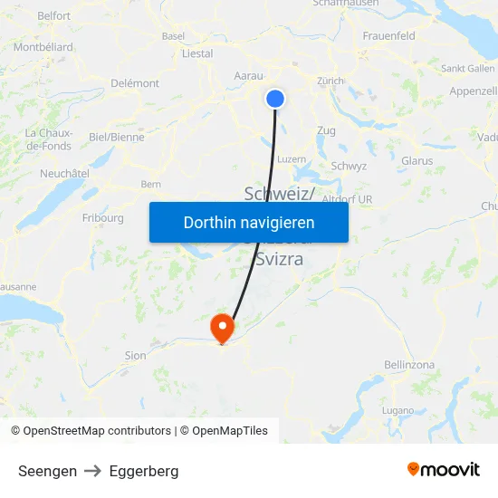 Seengen to Eggerberg map