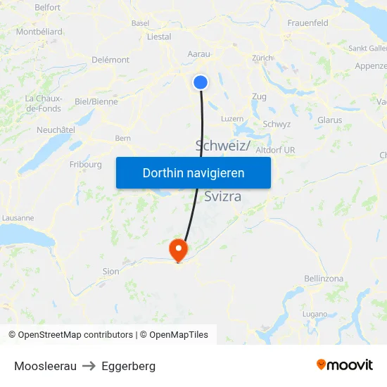 Moosleerau to Eggerberg map