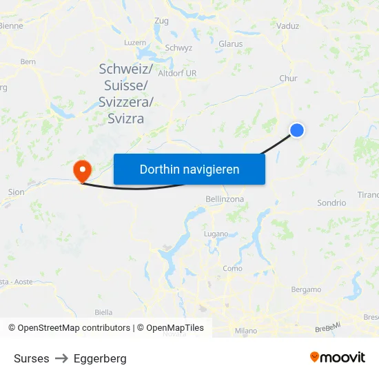 Surses to Eggerberg map