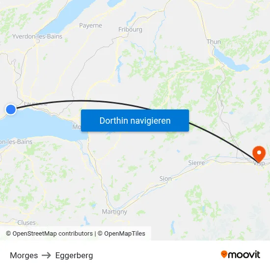 Morges to Eggerberg map