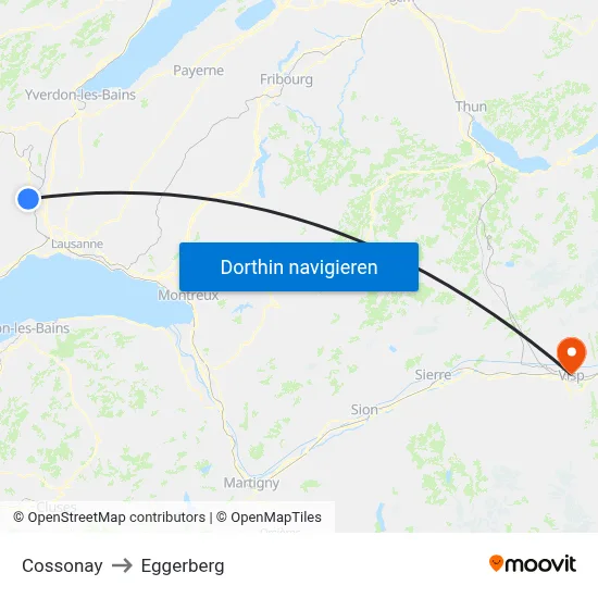 Cossonay to Eggerberg map