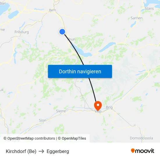 Kirchdorf (Be) to Eggerberg map