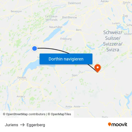 Juriens to Eggerberg map