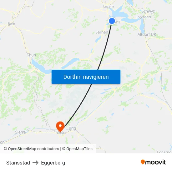 Stansstad to Eggerberg map