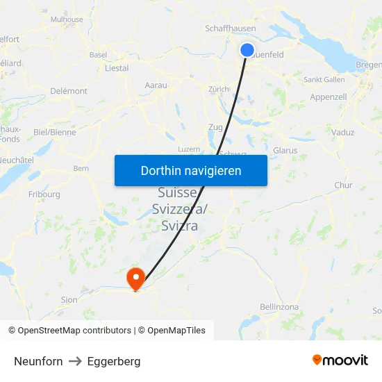 Neunforn to Eggerberg map