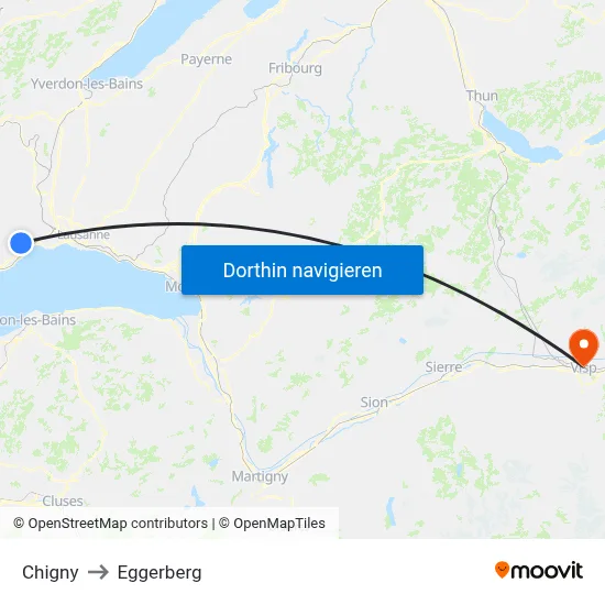 Chigny to Eggerberg map