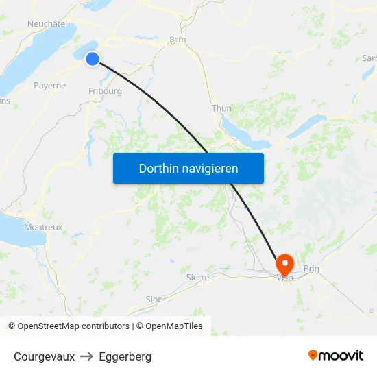 Courgevaux to Eggerberg map
