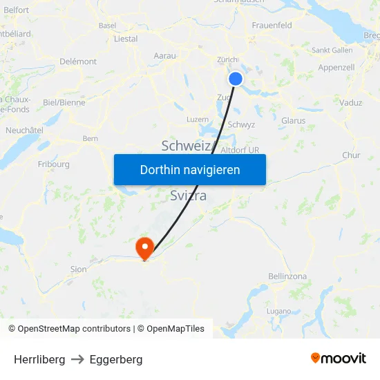 Herrliberg to Eggerberg map