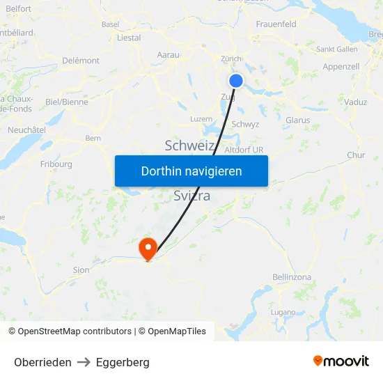 Oberrieden to Eggerberg map