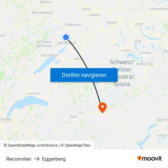 Reconvilier to Eggerberg map