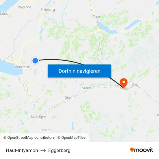 Haut-Intyamon to Eggerberg map